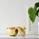 Decoration Bowl with Lid Pomegranate Gold