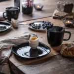Mug 37 Cl Heat Resistant Glass for Tea and Coffee Black